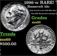 1996-w Roosevelt Dime RARE! TOP POP! 10c Grades ms