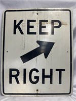 KEEP RIGHT TRAFFIC SIGN 30X24 INCHES