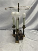 VINTAGE 3 BULB LAMP  20 INCHES