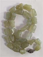 19th Chinese Hetian Jade Necklace 25"L