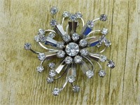 CRYSTAL SNOWFLAKE BROOCH VINTAGE ANTIQUE