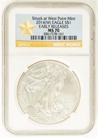 Coin 2014-W Early Release Silver Eagle NGC MS70