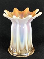 Dugan-Diamond Wide Rib Peach Opal Carnival Glass