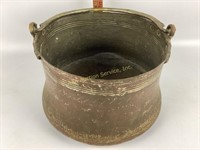 Hammered copper bucket with handle
