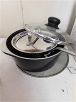 Dutch oven with glass lid - stainless sauce pan