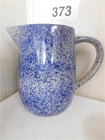 Blue stoneware spatter/speckle 8" pitcher