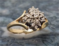 14kt Gold DiamondCluster Ring size  JTC 969