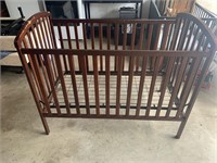 Wooden Mahogany Baby Bed w/ Spring