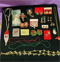 Large Assortment of Christmas/Holiday Jewelry