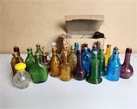 Lot of Vtg Miniature Colored Bottles