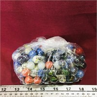 Bag Lot Of Assorted Vintage Marbles