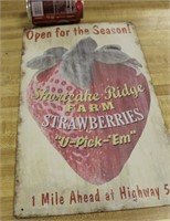 "STRAWBERRIES" NEW REPOP 12"X17" METAL SIGN