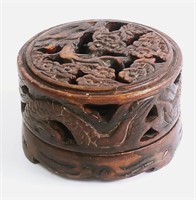 Chinese Carved Stone Cricket Vessel