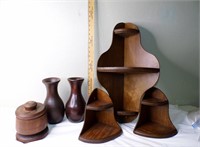 Wood Jars, Vases & Shelves