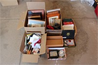 5 Box Lot: Misc Household, Picture Frames, etc