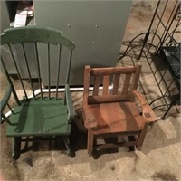 2 Wooden Children's Rockers