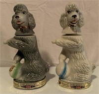 Lot of 2, 1970 Jim Beam Poodle Decanters