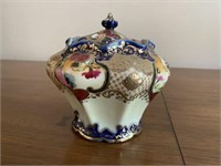 Hand Painted Floral China Covered Jar