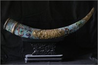 large Chinese Antique Cloisonne Tusk