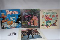 Kids Records - Disney, Pinocchio, Popeye & More-VG