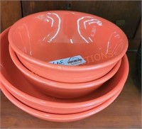 Syracuse coral colored bowl set