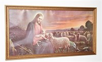 Jesus With the Sheep Picture, 13" x 25"