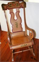 Painted Plank Seat Grandfathers Arm Rocker