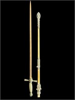 Antique sword with brass sheath