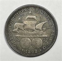 1892 Columbian Commem Silver Half Toned AU