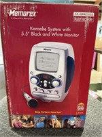 Memorex Karaoke system with 5.5” black and white