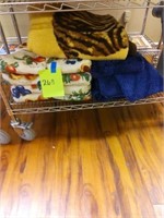 ASSORTMENT OF BLANKETS, TOWELS AND A PILLOW