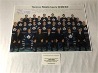 1968-69 Leafs Autographed Hockey Photo Reprint