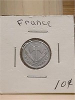 1942 France foreign coin