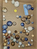 COLLECTION OF ASSORTED ANTIQUE CLAY MARBLES