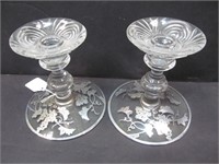 Candleholders w. silver overlay