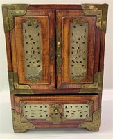 Oriental Jewelry Chest With Jade Inserts