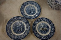 6 Liberty Blue Dessert Plates