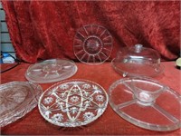 Glass serving trays.