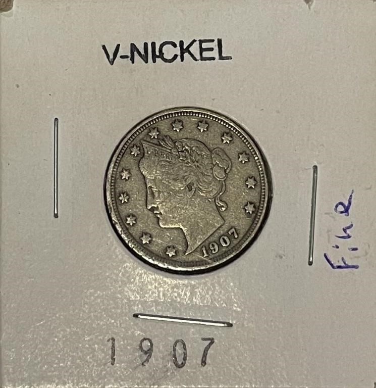 US 1907 V Nickel