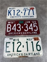 Vintage Wisconsin State License Plates