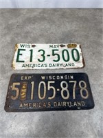 Vintage Wisconsin License Plates