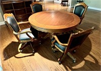 $$ Game Table with Four Adjustable Arm Chairs -