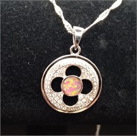 Sterling Silver & Pink Opal Pendent (2.4 g)