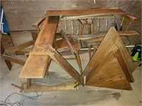 wooden leather workers benches and misc