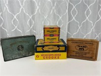 Vintage Cigar Boxes and a tin