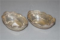 Pair George V sterling silver pierced bowls