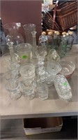 LARGE GROUP OF CLEAR GLASS