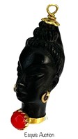 Corletto18k Gold Ebony Blackamoor Head Pendant