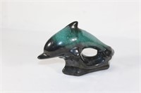 Glazed Ceramic Dolphin Statue