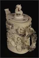 Delightful Chinese Ivory  and Jewelled Teapot,